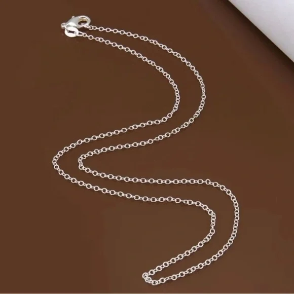 🔥Sale!🔥NEW 925 Silver Plated Rolo Cable Chain Link 18” Necklace - Picture 1 of 7